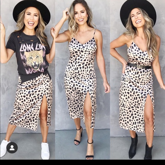 White Fox Boutique Dresses & Skirts - Silk Cheetah Dress